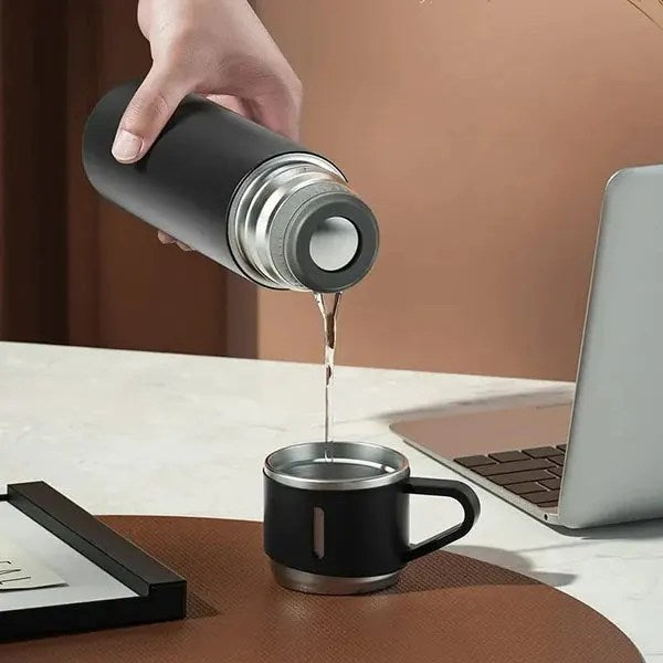 Vacuum Flask Set 3 Cup 500 Ml Double-layer Stainless Steel Vacuum Flask Set ( Random Color )