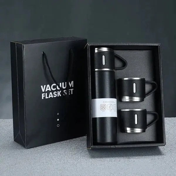 Vacuum Flask Set 3 Cup 500 Ml Double-layer Stainless Steel Vacuum Flask Set ( Random Color )